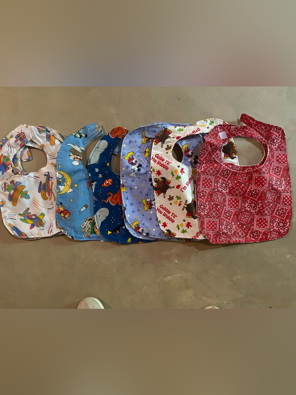 Disney Baby Bibs Set - Red, White, Blue, Purple Prints